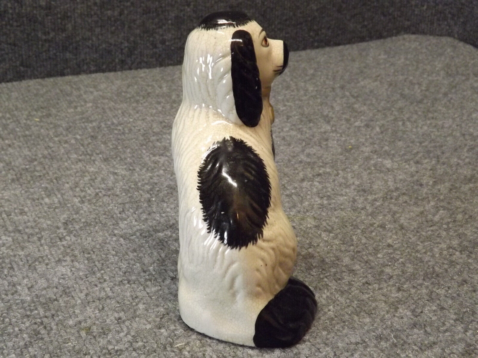 Antique English Staffordshire Dog Figurine Circa 1800's  6.5" Tall White
