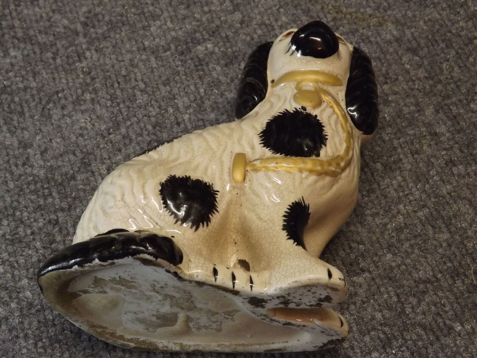 Antique English Staffordshire Dog Figurine Circa 1800's  6.5" Tall White