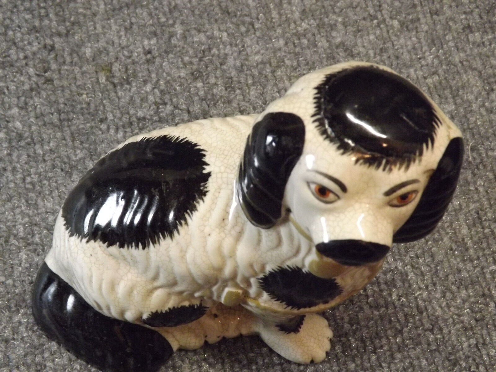 Antique English Staffordshire Dog Figurine Circa 1800's  6.5" Tall White