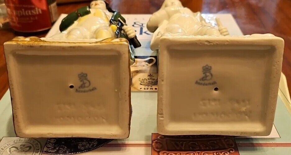 Pair Mid 1800s Napoleon Dresden Style Handcrafted Figurines 10" Finished And Un.