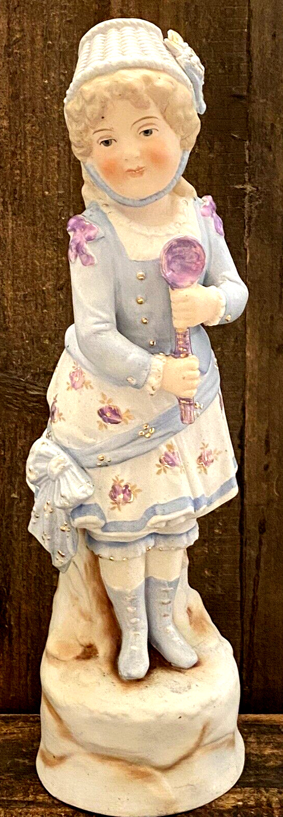Antique Victorian Era Bisque Girl Figurine 12” Germany? French? Late 1800’s