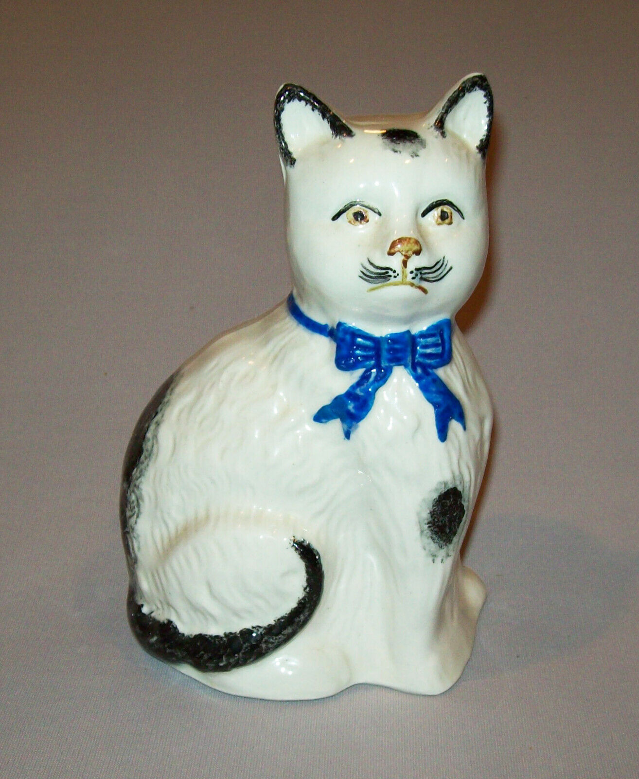 Old Antique Vtg 19th C 1800s Pair of Staffordshire Cats 8 Inch Tall Figures