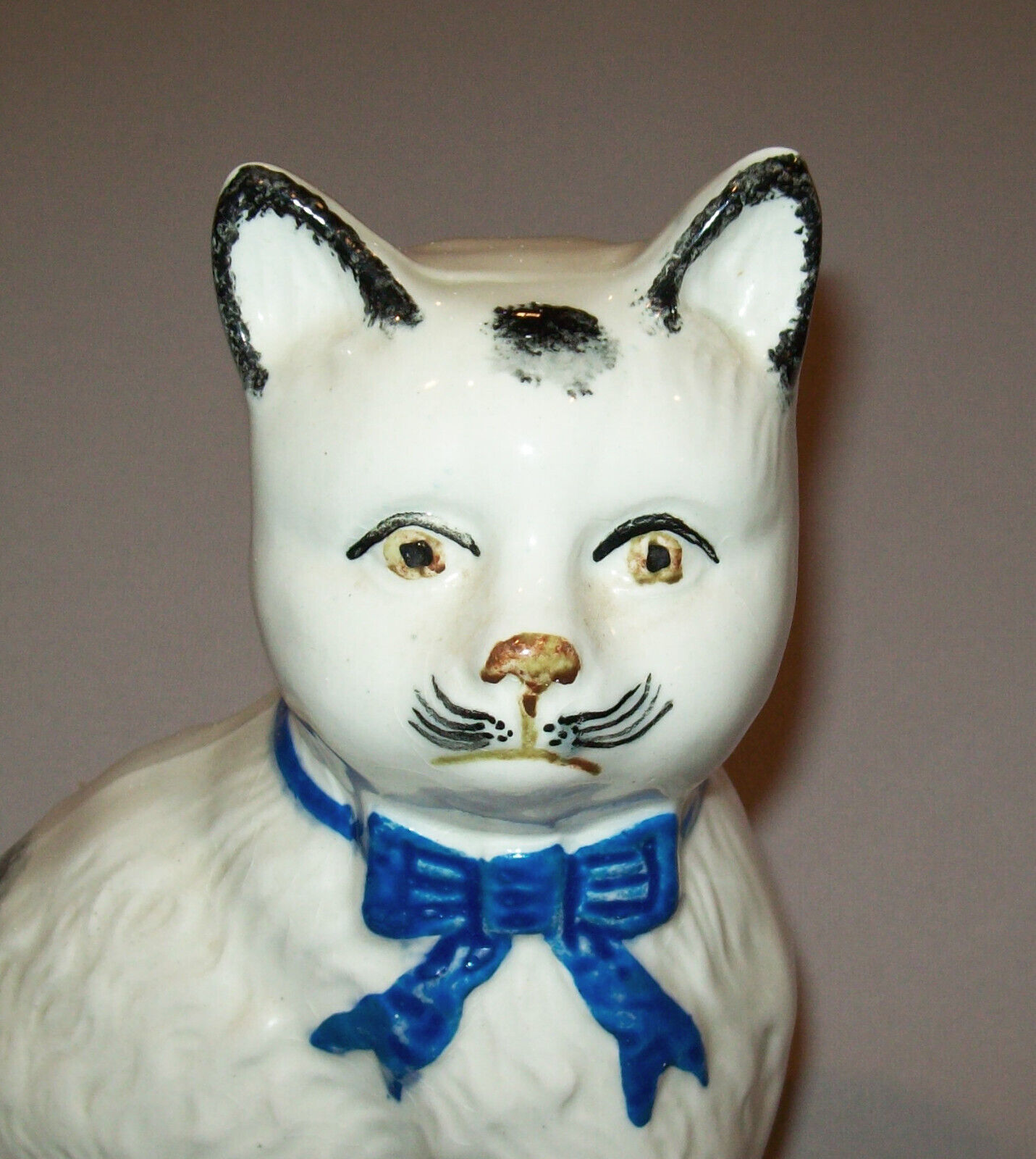 Old Antique Vtg 19th C 1800s Pair of Staffordshire Cats 8 Inch Tall Figures