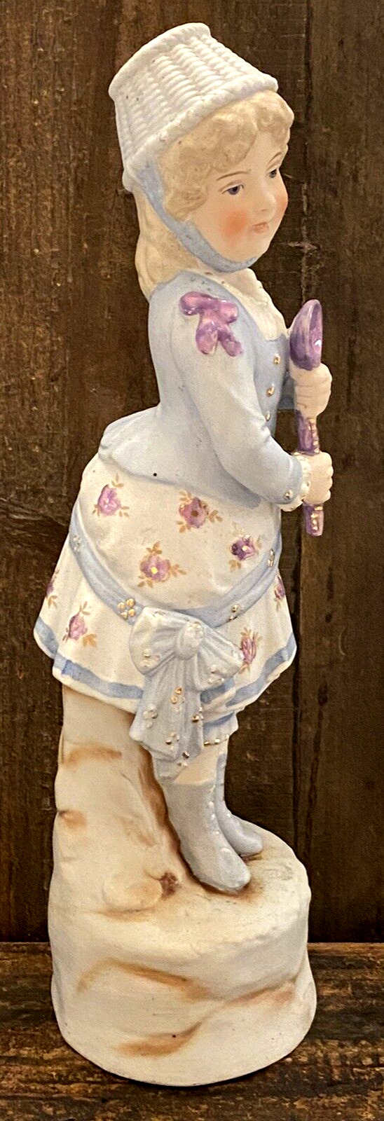 Antique Victorian Era Bisque Girl Figurine 12” Germany?  French? Late 1800’s