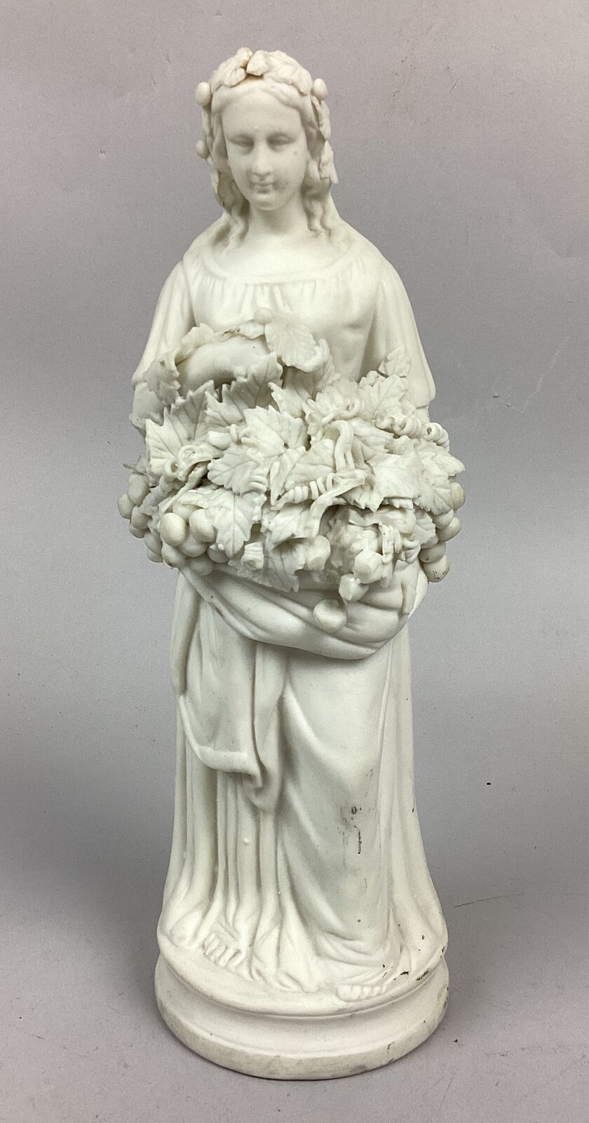 Antique 1800’s Parian Porcelain Figurine - Woman Of Autumn - 11”H
