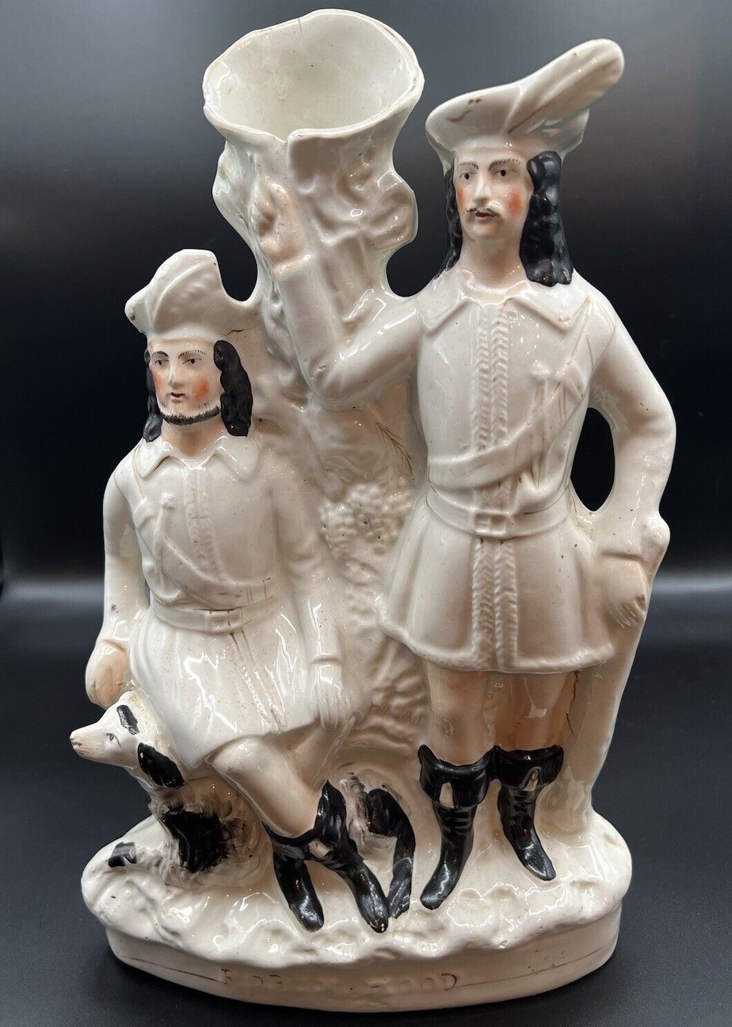 Staffordshire 1800s 19th Century Robinhood Flatback Spill Vase Figurine Statue