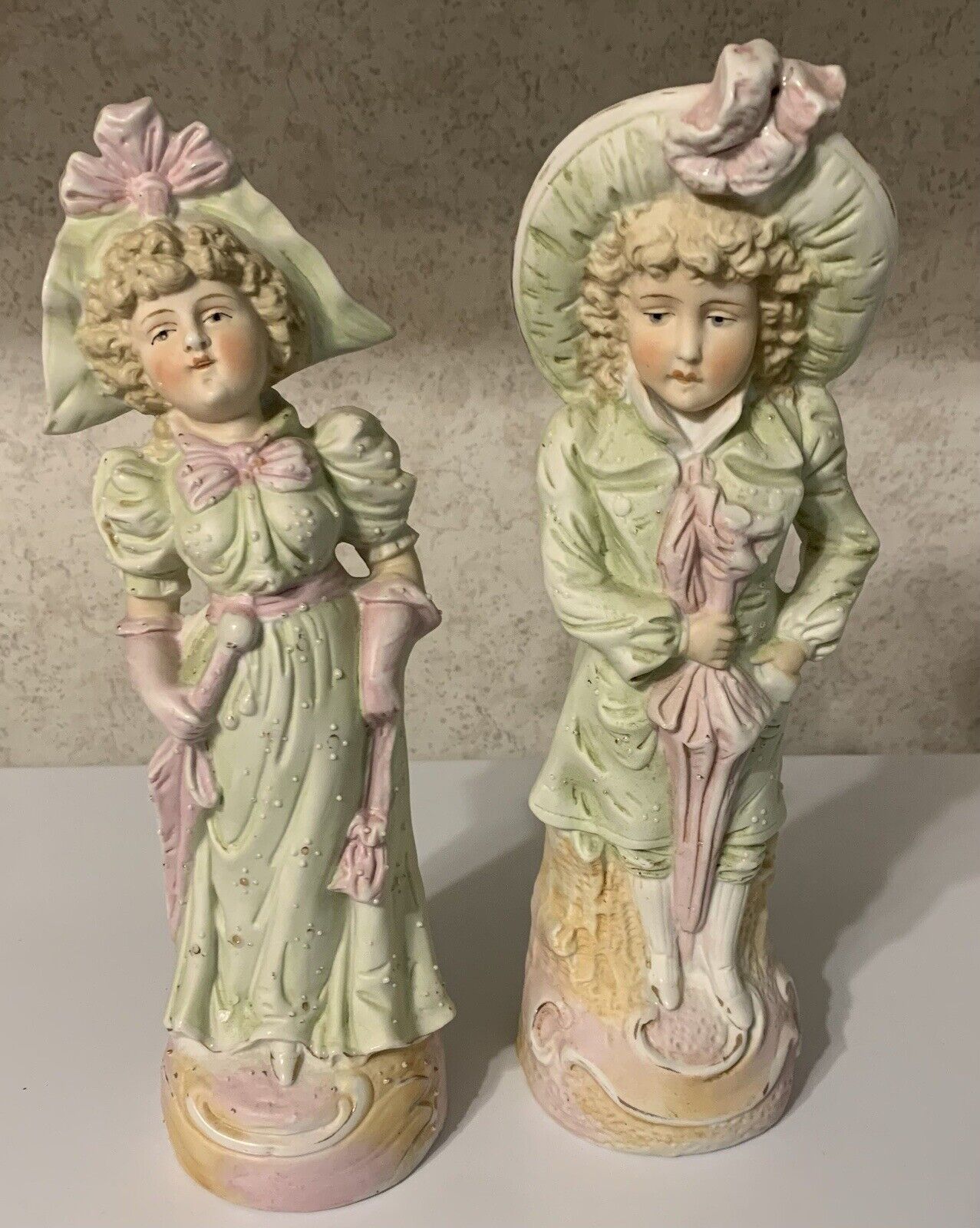 FREE SHIPPING VINTAGE STATUES EXCELLENT COND. MATCHING SET NUMBERED 19TH CENTURY