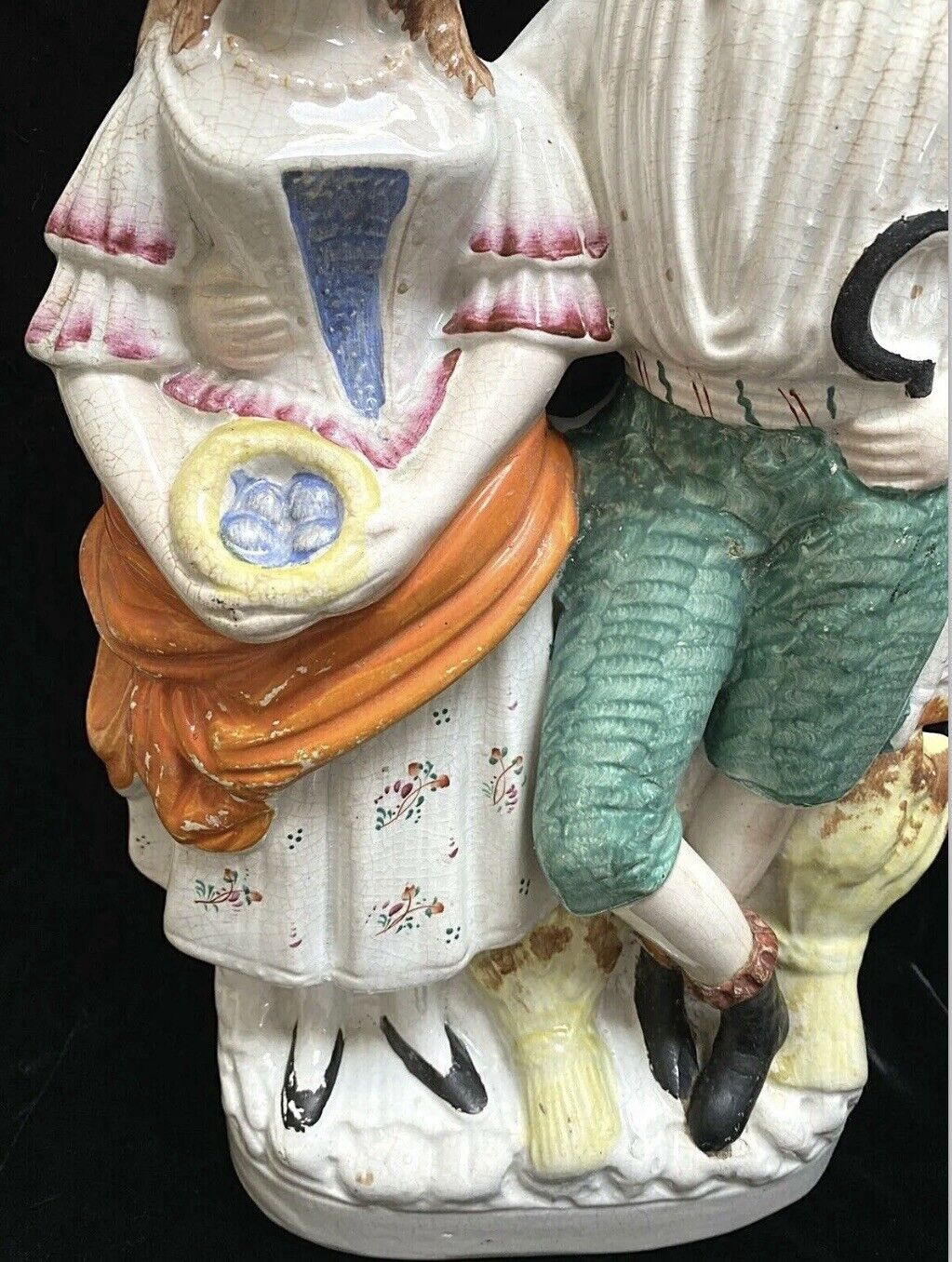 Staffordshire Mid 1800’s Huge Figurine Couple Doorstop