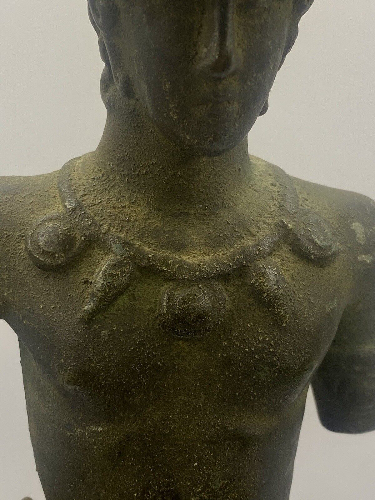 Antique RARE 1800s After Etruscan Bronze Aplu God Of Thunder Statue 11"