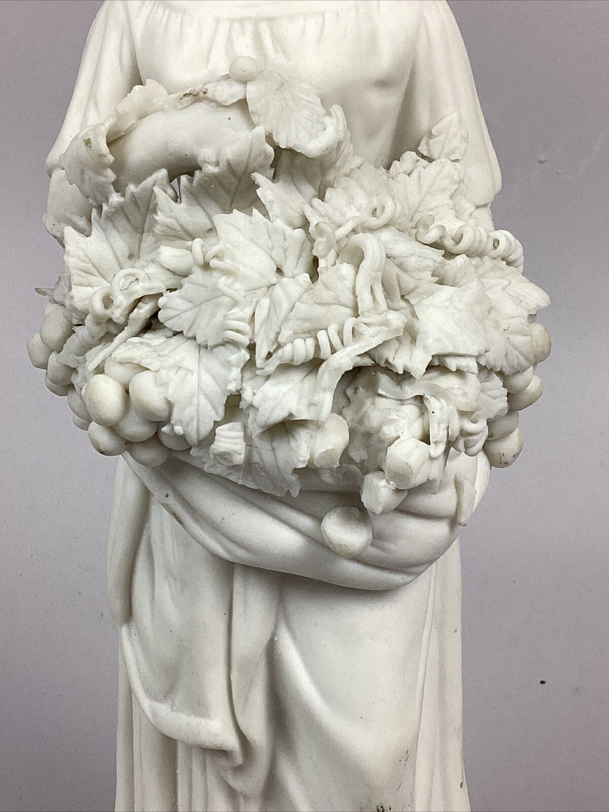 Antique 1800’s Parian Porcelain Figurine - Woman Of Autumn - 11”H