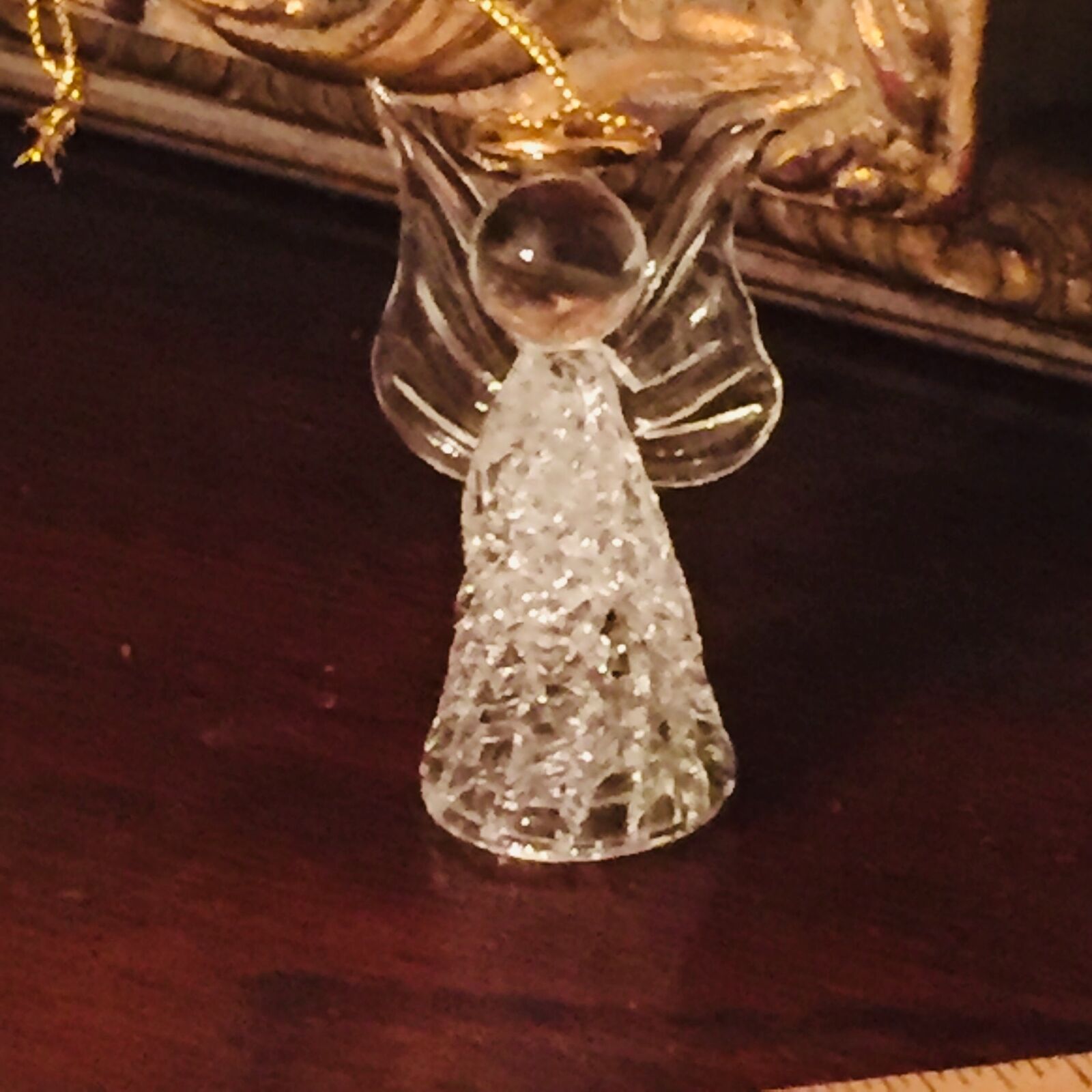 Guardian Angel Figurine Sun-Catcher Ornament Mouth Blown Art Glass Christian