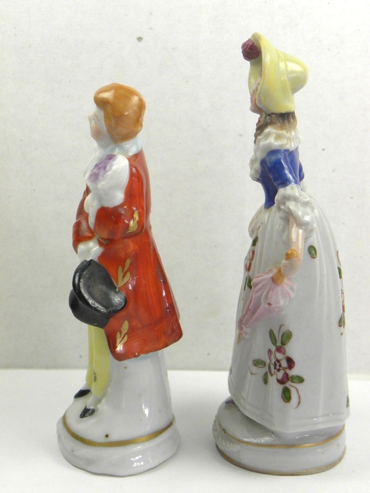 Antique Porcelain Figurines Germany Anspach 1700's 18 C Pair Germany