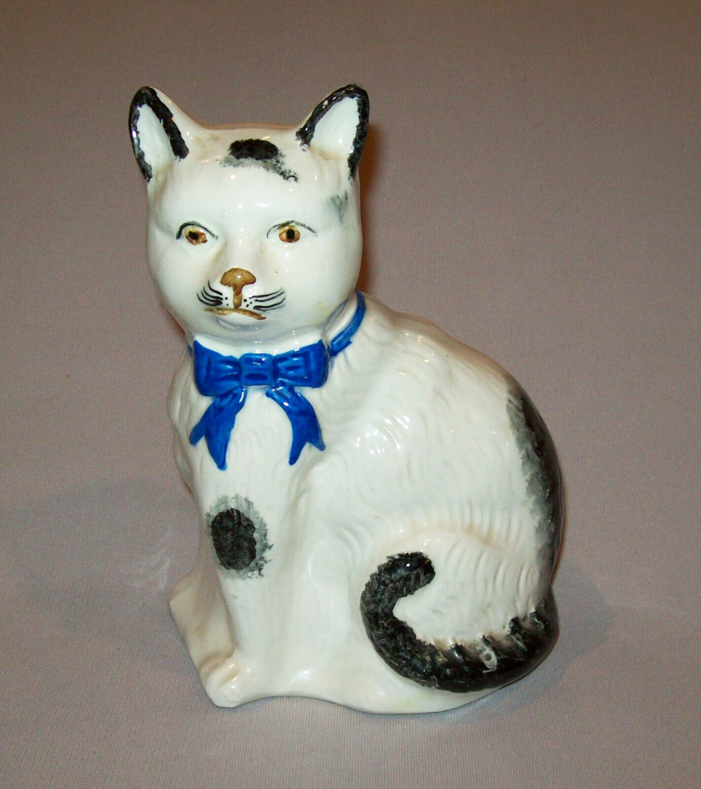 Old Antique Vtg 19th C 1800s Pair of Staffordshire Cats 8 Inch Tall Figures