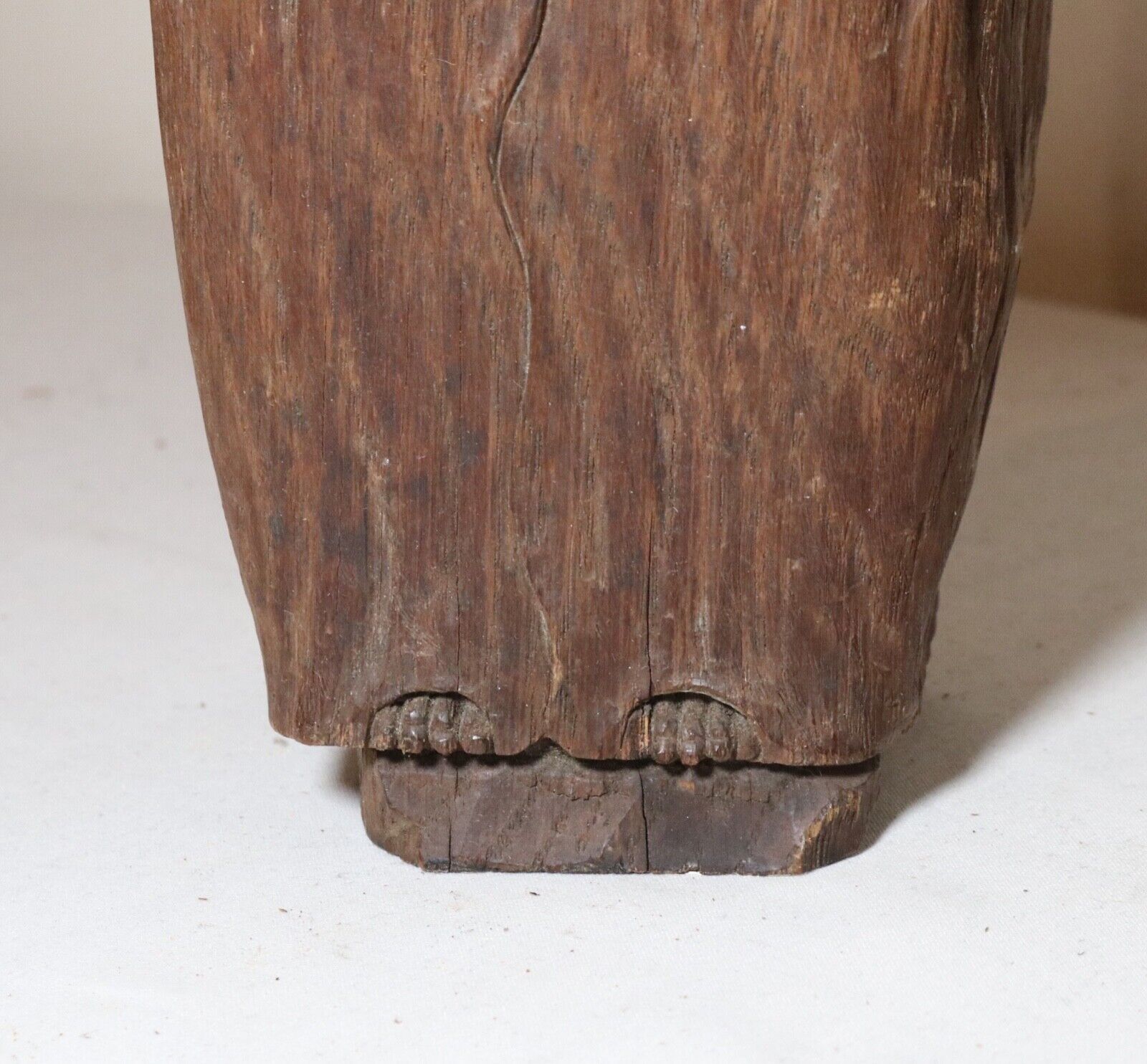 antique 1800s hand carved wood folk art friar monk statue sculpture religious