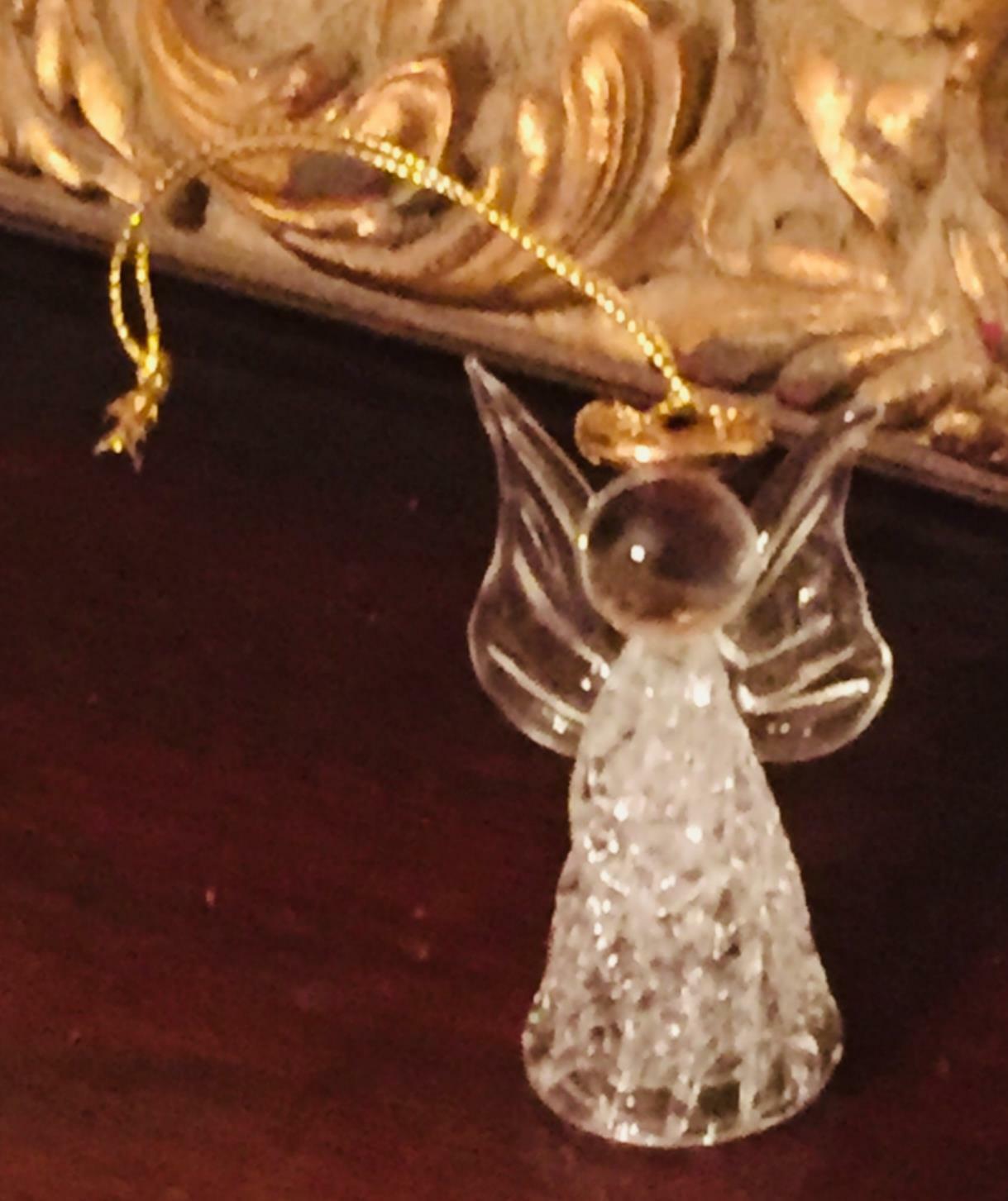 Guardian Angel Figurine Sun-Catcher Ornament Mouth Blown Art Glass Christian