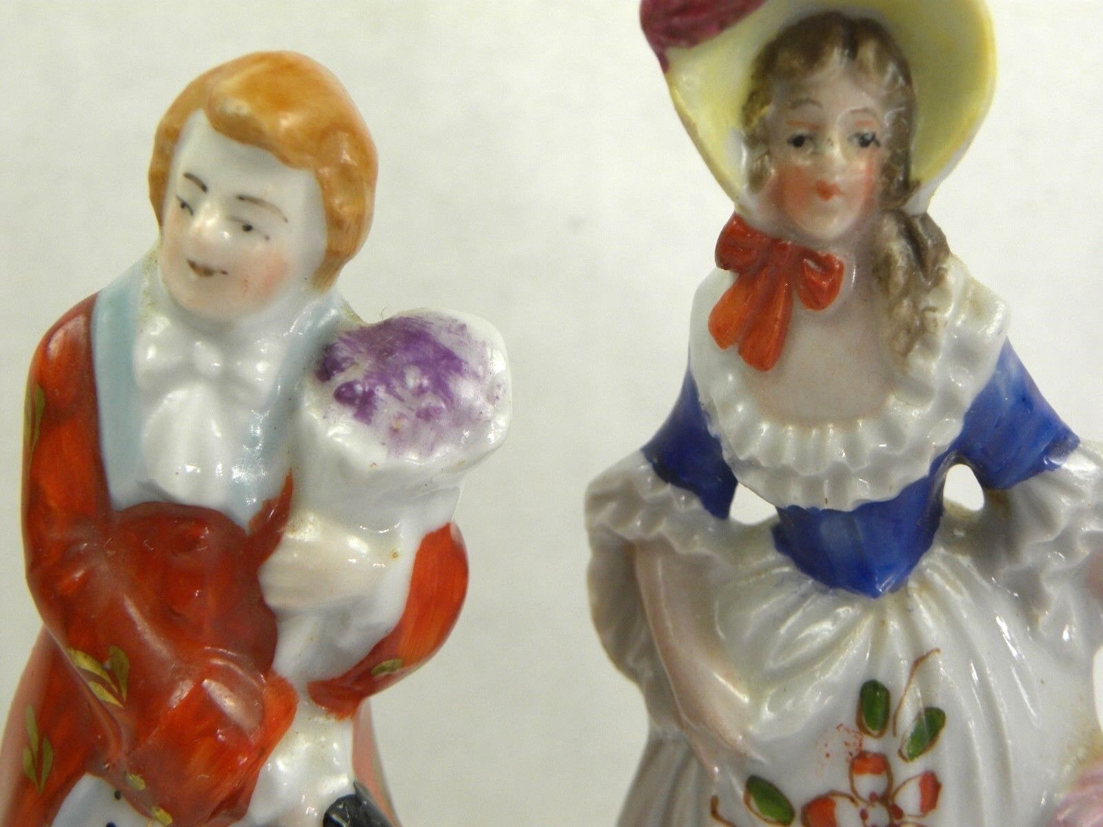 Antique Porcelain Figurines Germany Anspach 1700's 18 C Pair Germany