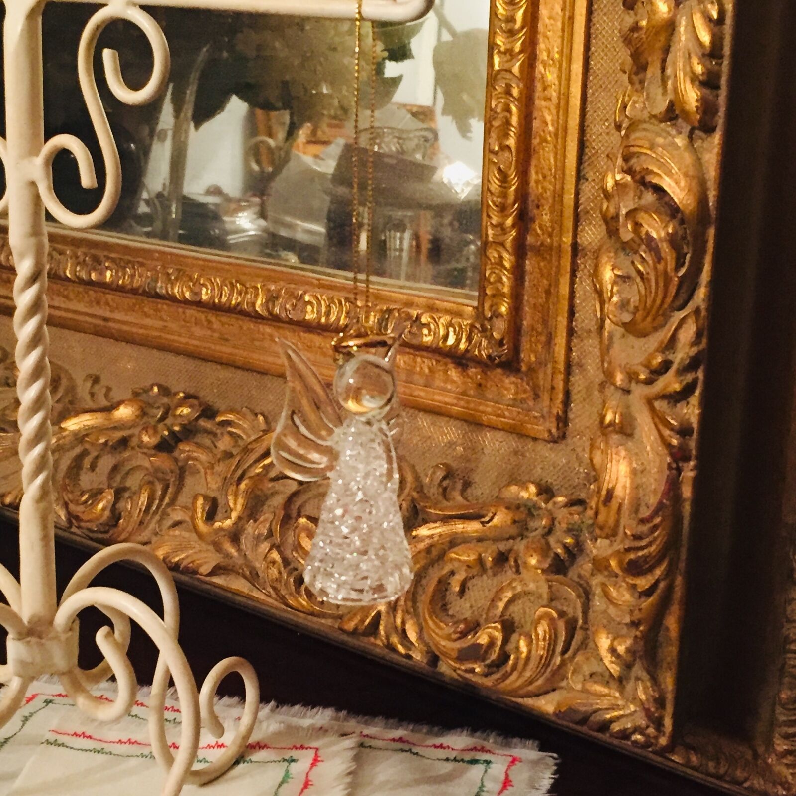 Guardian Angel Figurine Sun-Catcher Ornament Mouth Blown Art Glass Christian