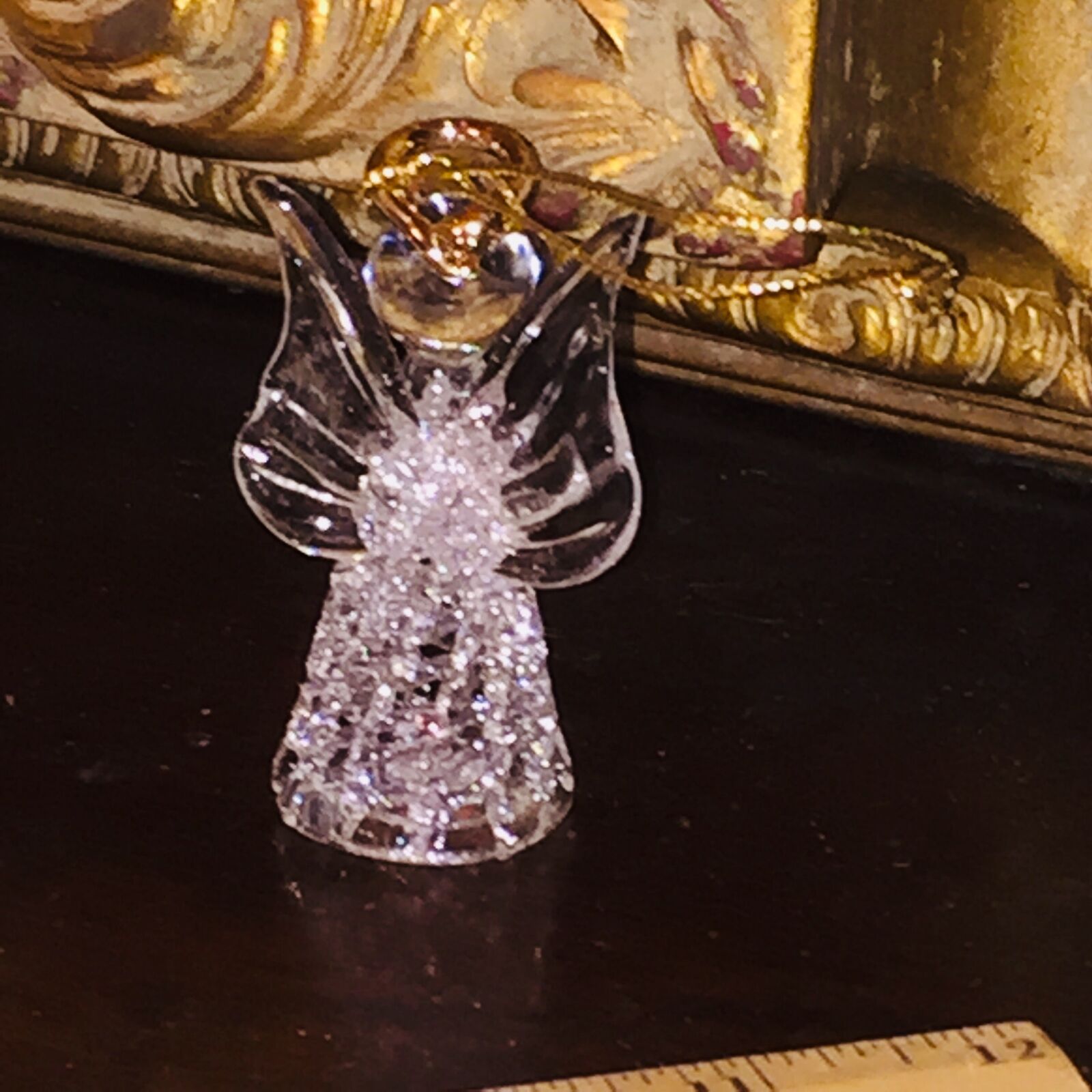 Guardian Angel Figurine Sun-Catcher Ornament Mouth Blown Art Glass Christian