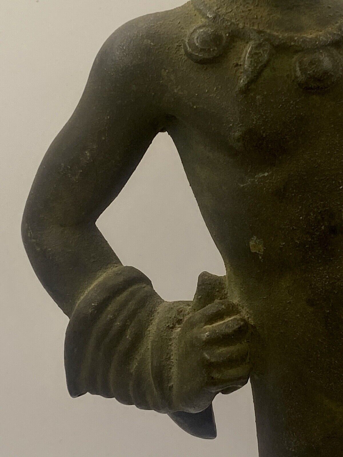 Antique RARE 1800s After Etruscan Bronze Aplu God Of Thunder Statue 11"