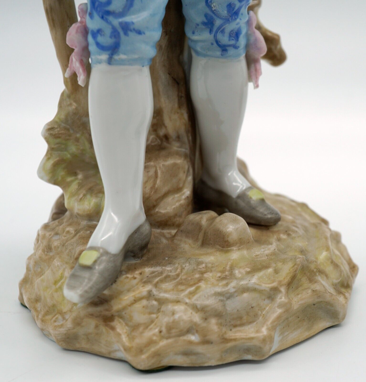 A Pair of Antique Porcelain Figurines Man & Woman Volkstedt Two pitchforks 1800s