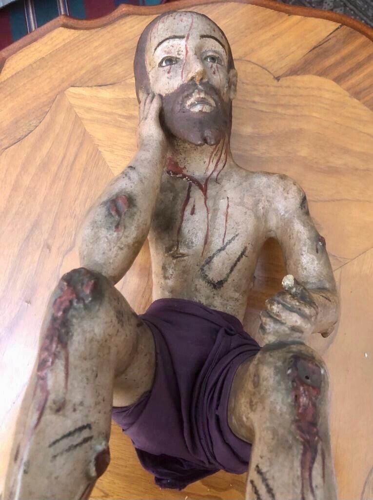 Antique (1700s) Religious Statue (20’’ tall) made from Corn Paste, Mexico