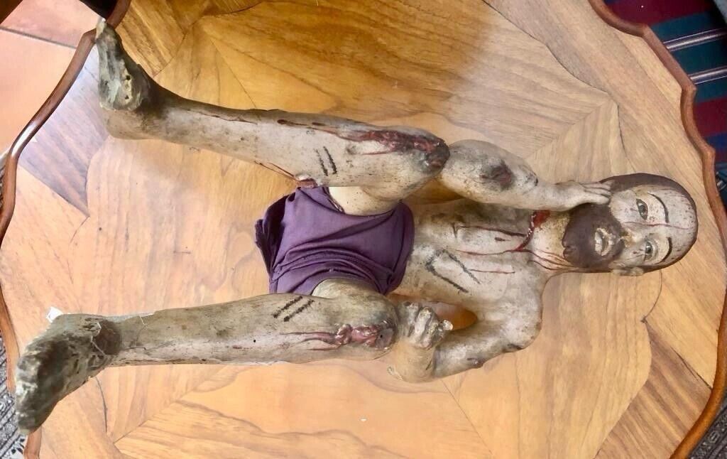 Antique (1700s) Religious Statue (20’’ tall) made from Corn Paste, Mexico