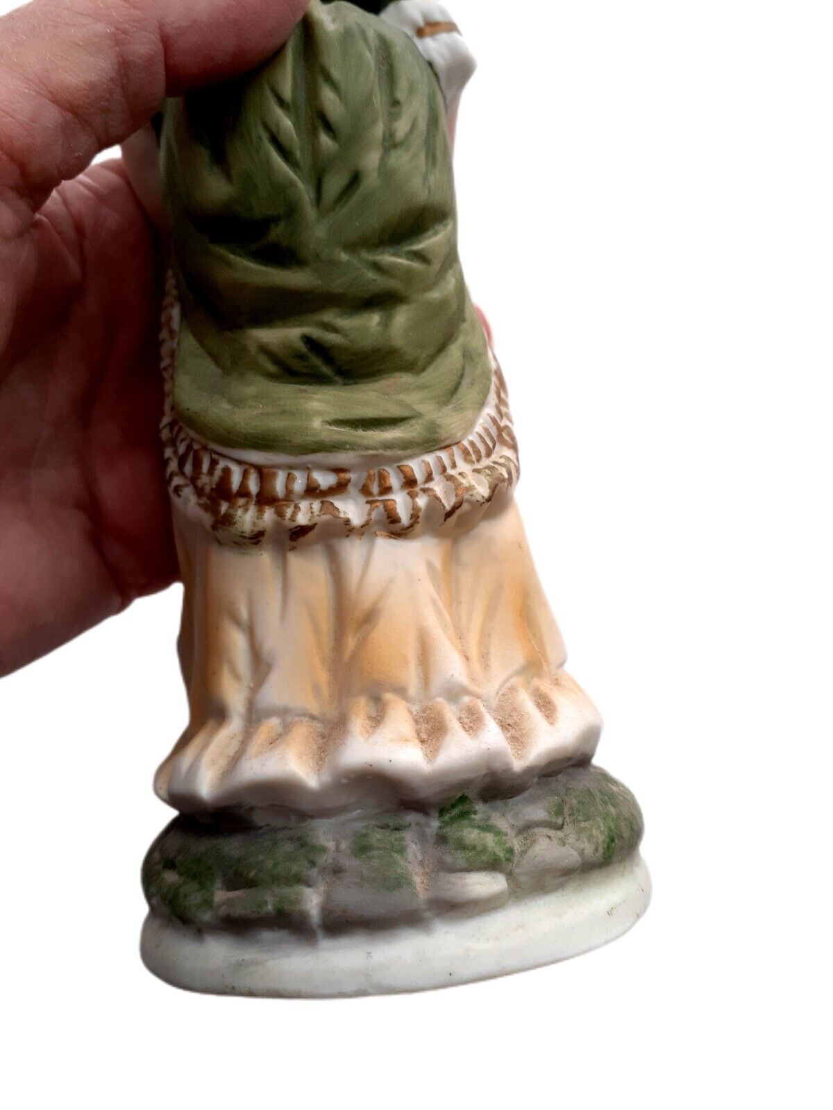 Taiwan Vintage Colonial Lady 1700s Era Dress Style Matte Porcelain Figurine 8" 