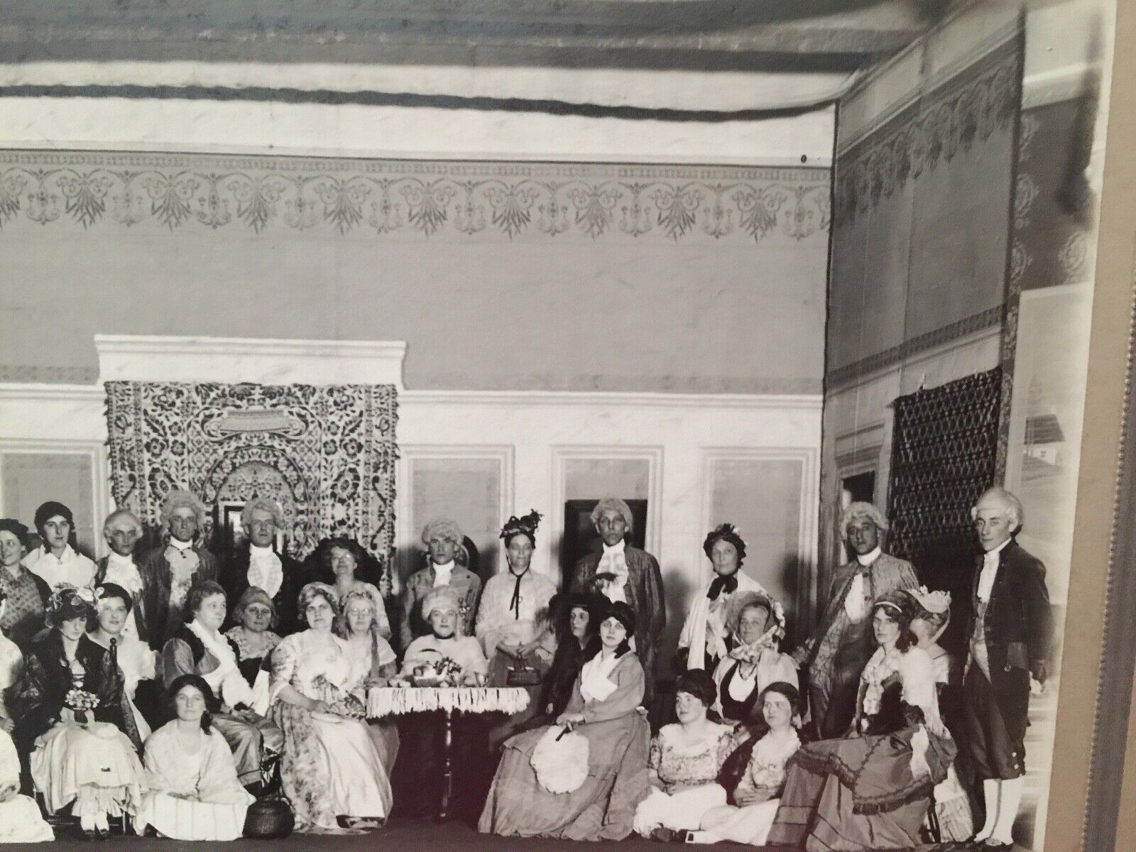 Large Antique Carte De Visit of people dressed in late 1700's or 1800's clothes