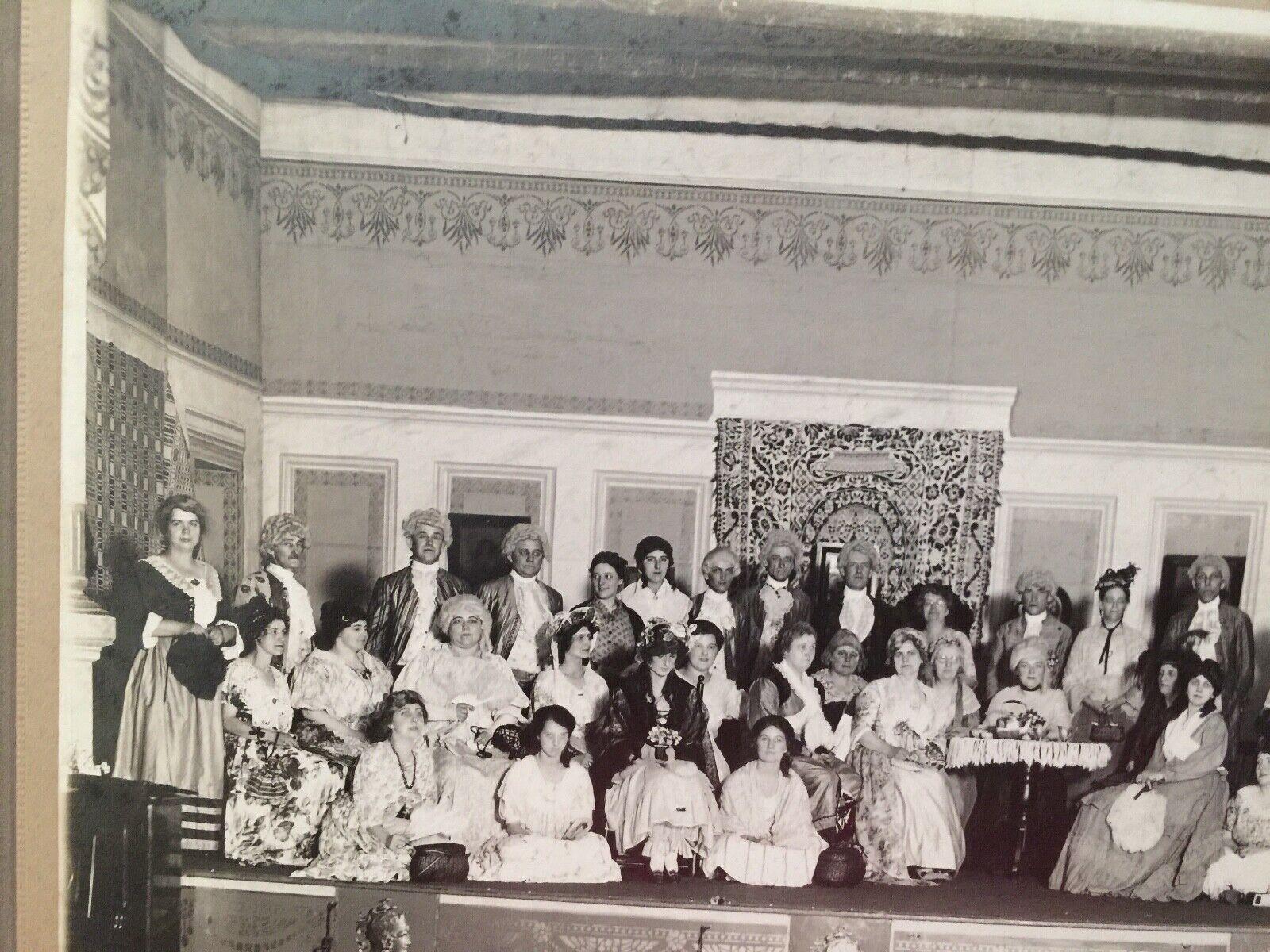 Large Antique Carte De Visit of people dressed in late 1700's or 1800's clothes