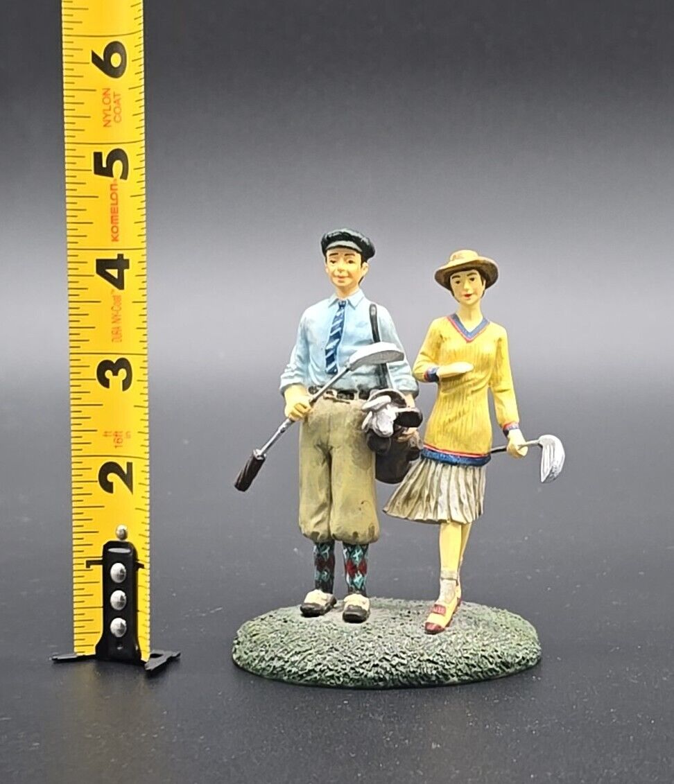 Highland Ridge Golfer Couple Figurine #PA 1700 Russ Berrie And Company