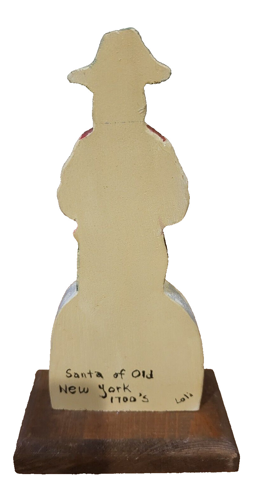Vtg Carved Wood Hand Painted 1700s Santa  of old new york Christmas Decor
