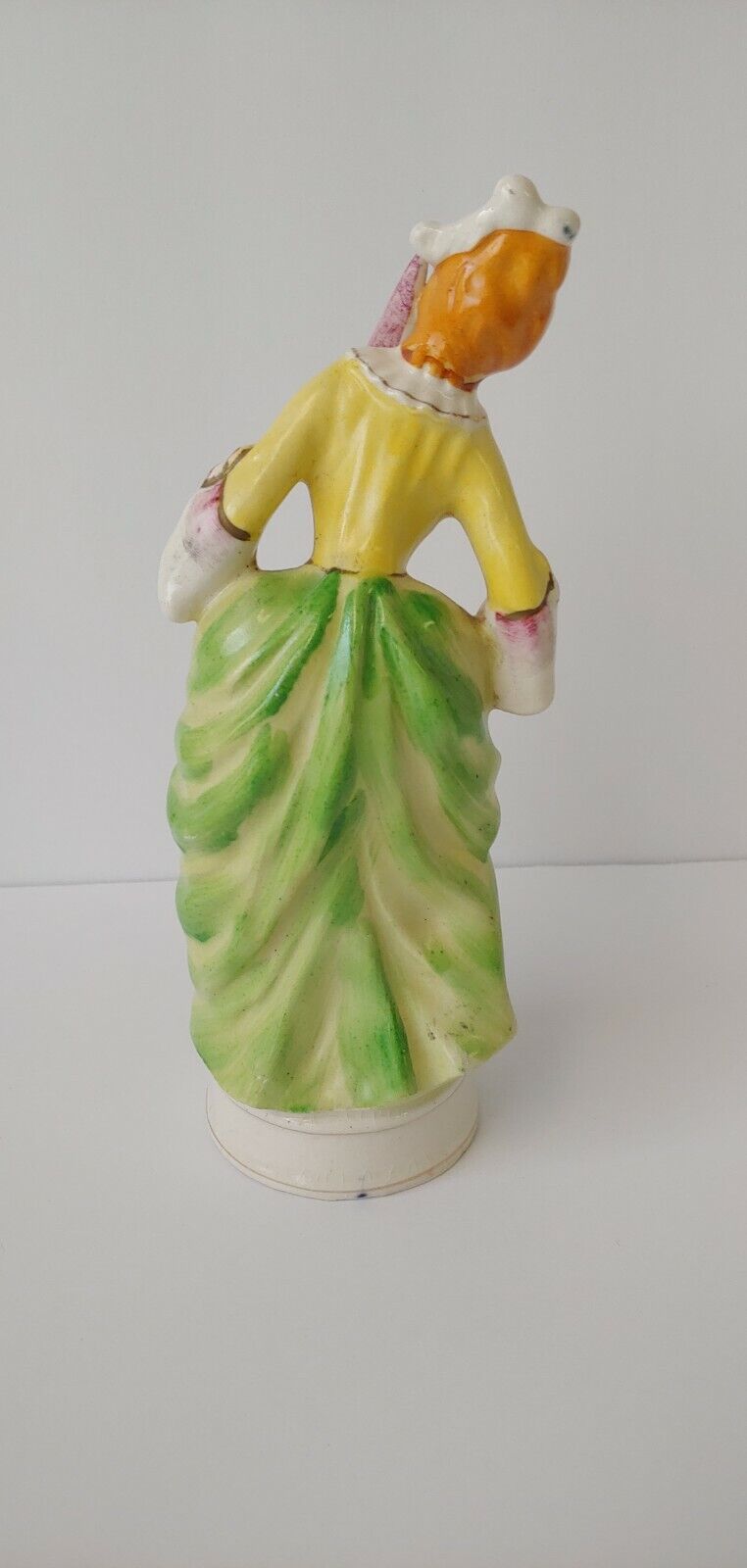 Vintage Ceramic 1700s Lady Green Dress Japan