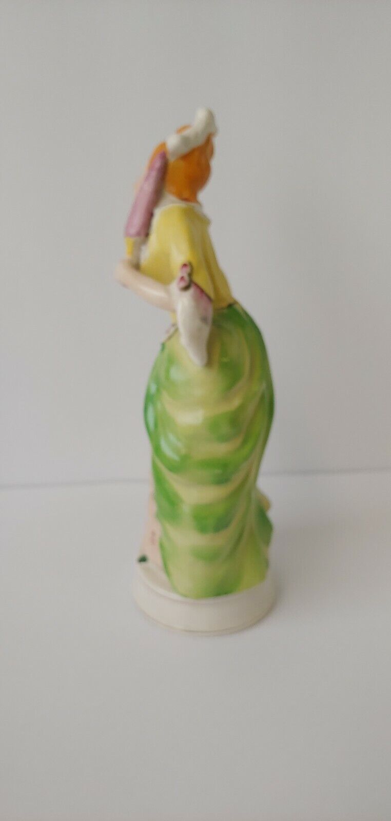 Vintage Ceramic 1700s Lady Green Dress Japan