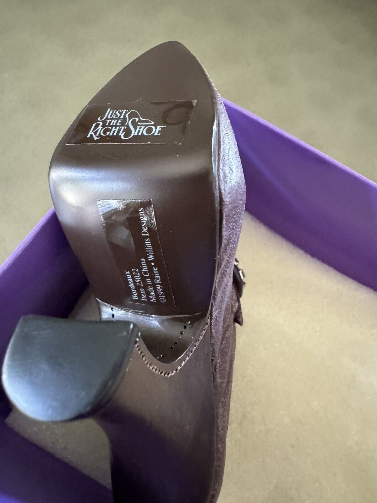 Just The Right Shoe By Raine, Item 25022, Bordeaux, Circa 1780, Original Box