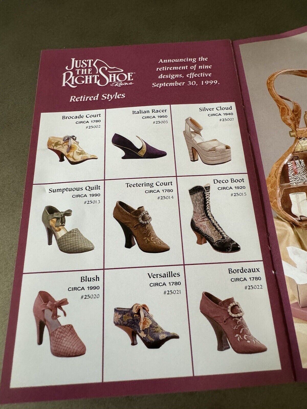 Just The Right Shoe By Raine, Item 25022, Bordeaux, Circa 1780, Original Box