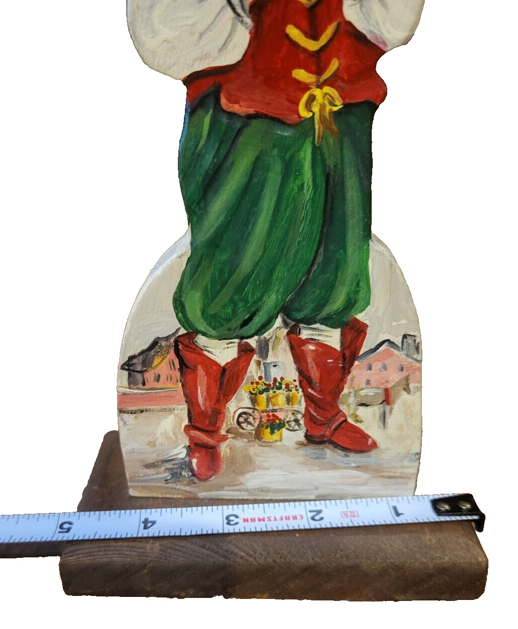 Vtg Carved Wood Hand Painted 1700s Santa  of old new york Christmas Decor