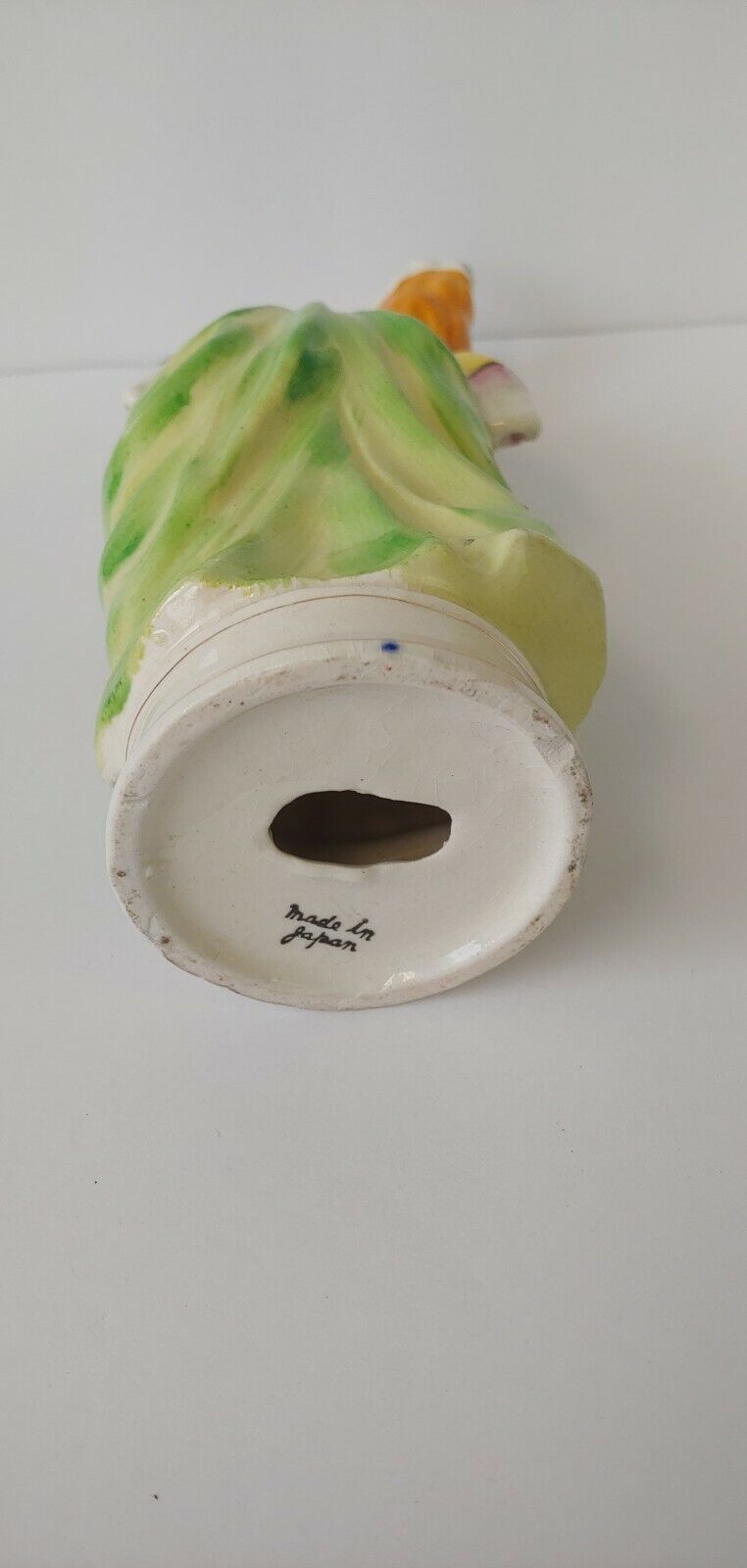 Vintage Ceramic 1700s Lady Green Dress Japan