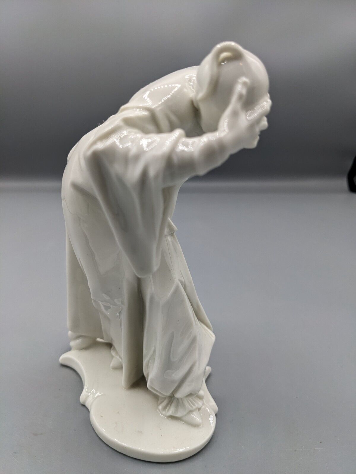 1700s Antique Nymphenburg Blanc de Chine Monk Porcelain Figurine by Bustelli 6"