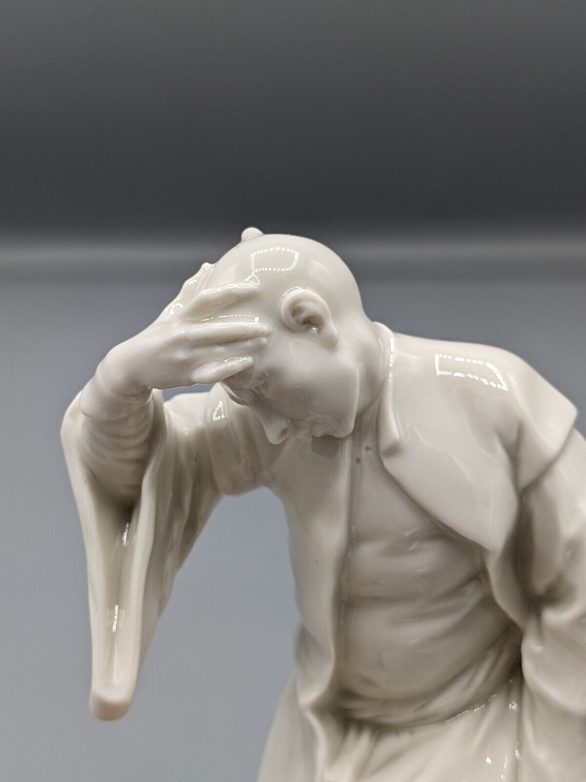 1700s Antique Nymphenburg Blanc de Chine Monk Porcelain Figurine by Bustelli 6"