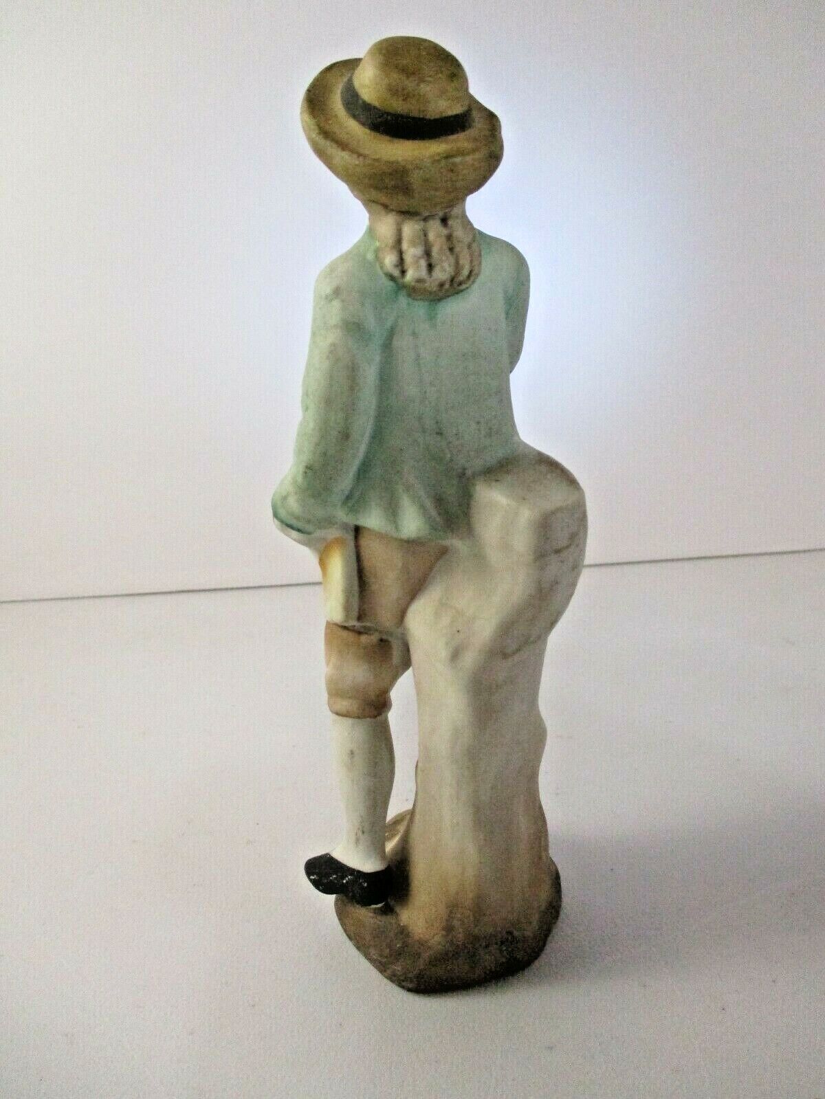 Vintage 1700s Young Courting Man Bisque Figurine, Occupied Japan