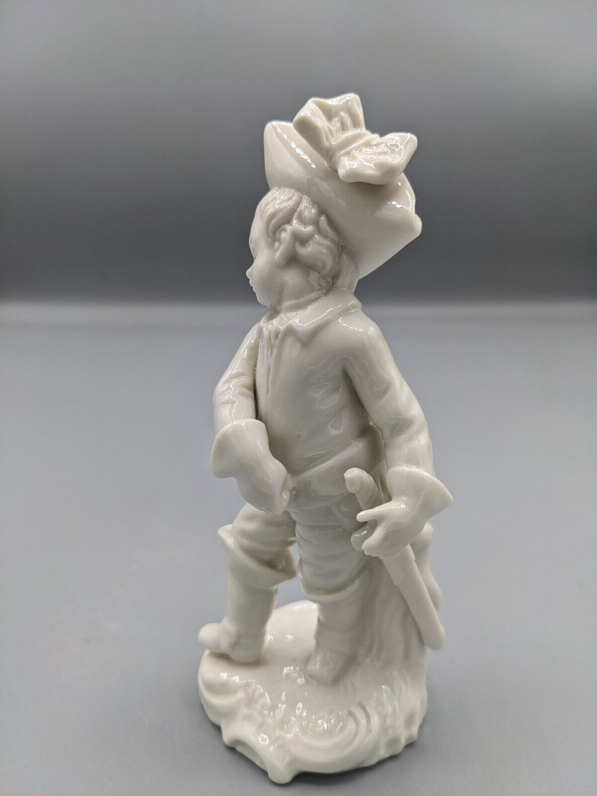 1700s Antique Nymphenburg Blanc de Chine Porcelain Figurine Boy in the Boots 5"