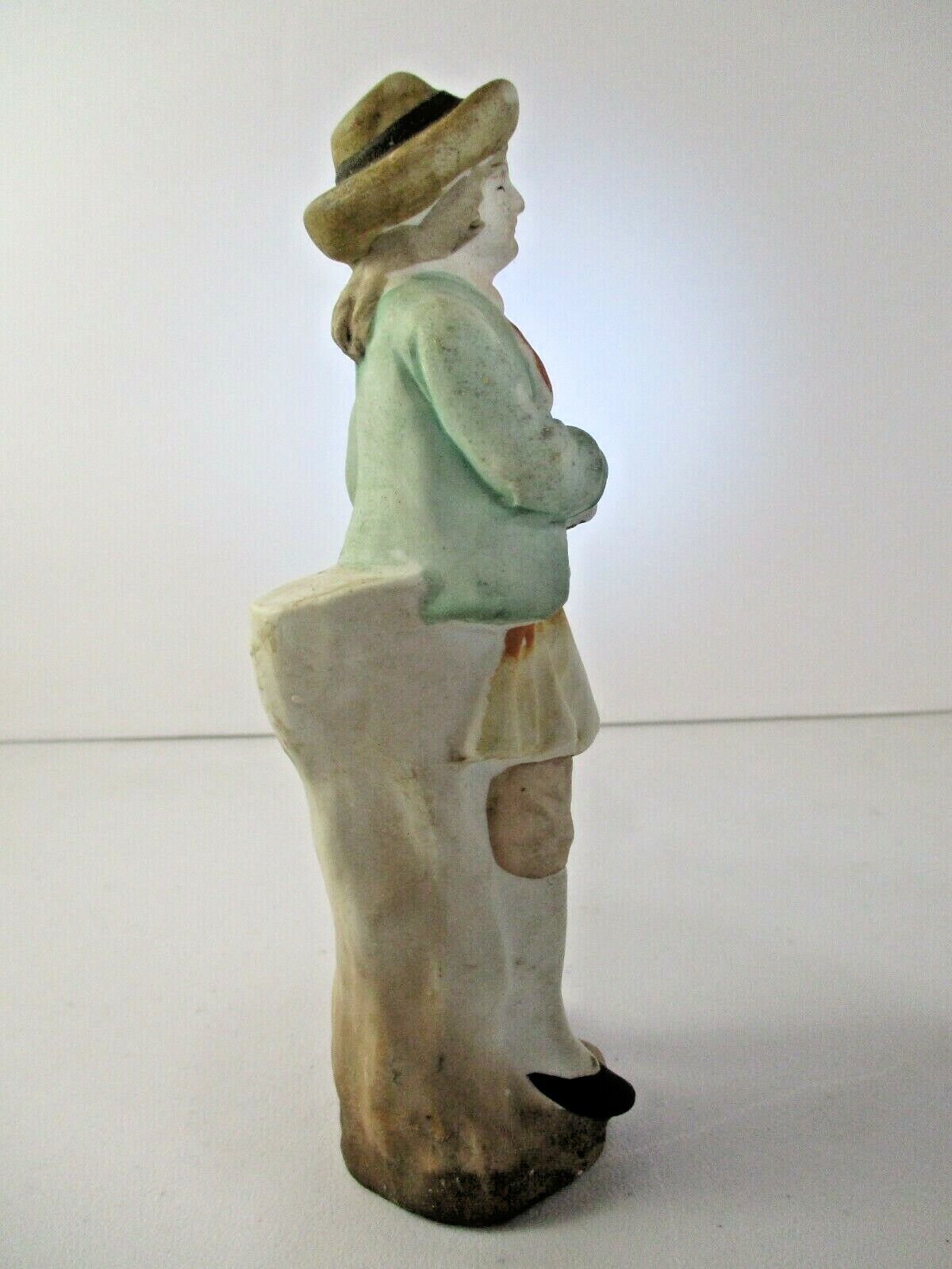 Vintage 1700s Young Courting Man Bisque Figurine, Occupied Japan