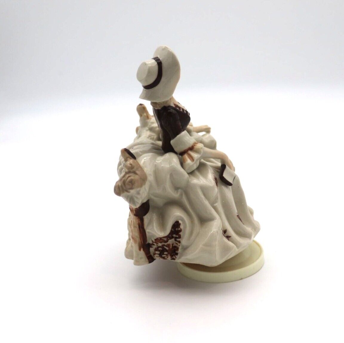 Vintage Porcelain Girl, Rotating Music Box Little Bo Peep Wind Up Figurine 1700s