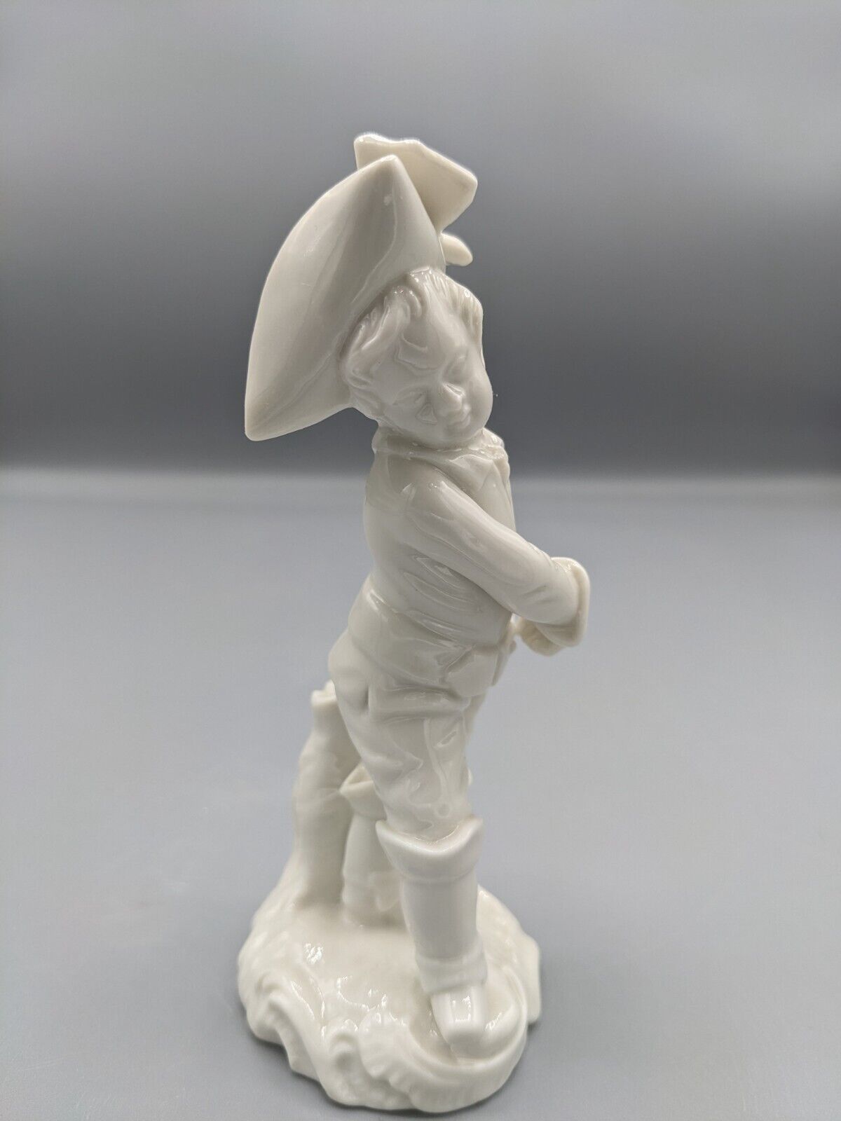 1700s Antique Nymphenburg Blanc de Chine Porcelain Figurine Boy in the Boots 5"