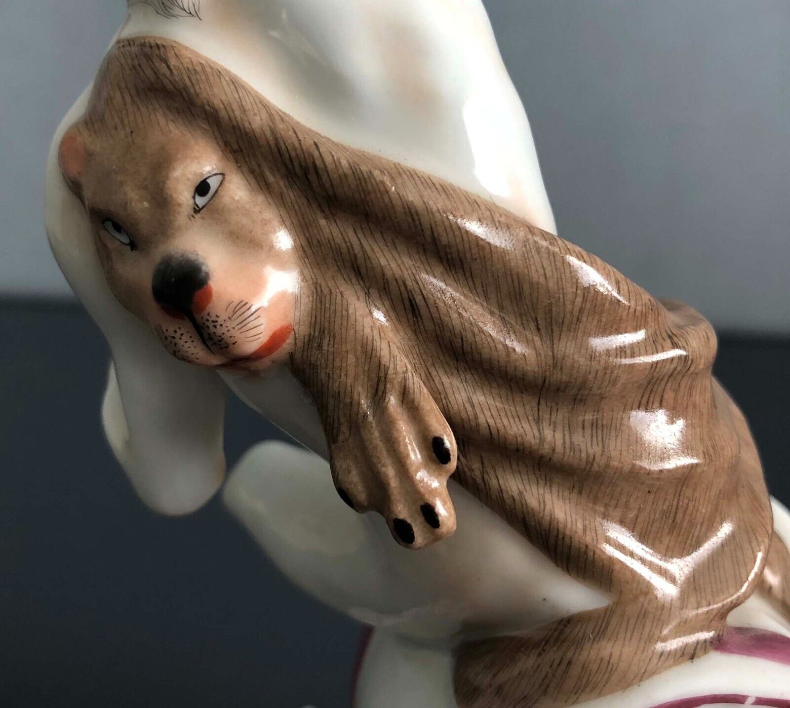 Antique German Porcelain Figurine God of Wine Bacchus Dionysus Cherub Figurine