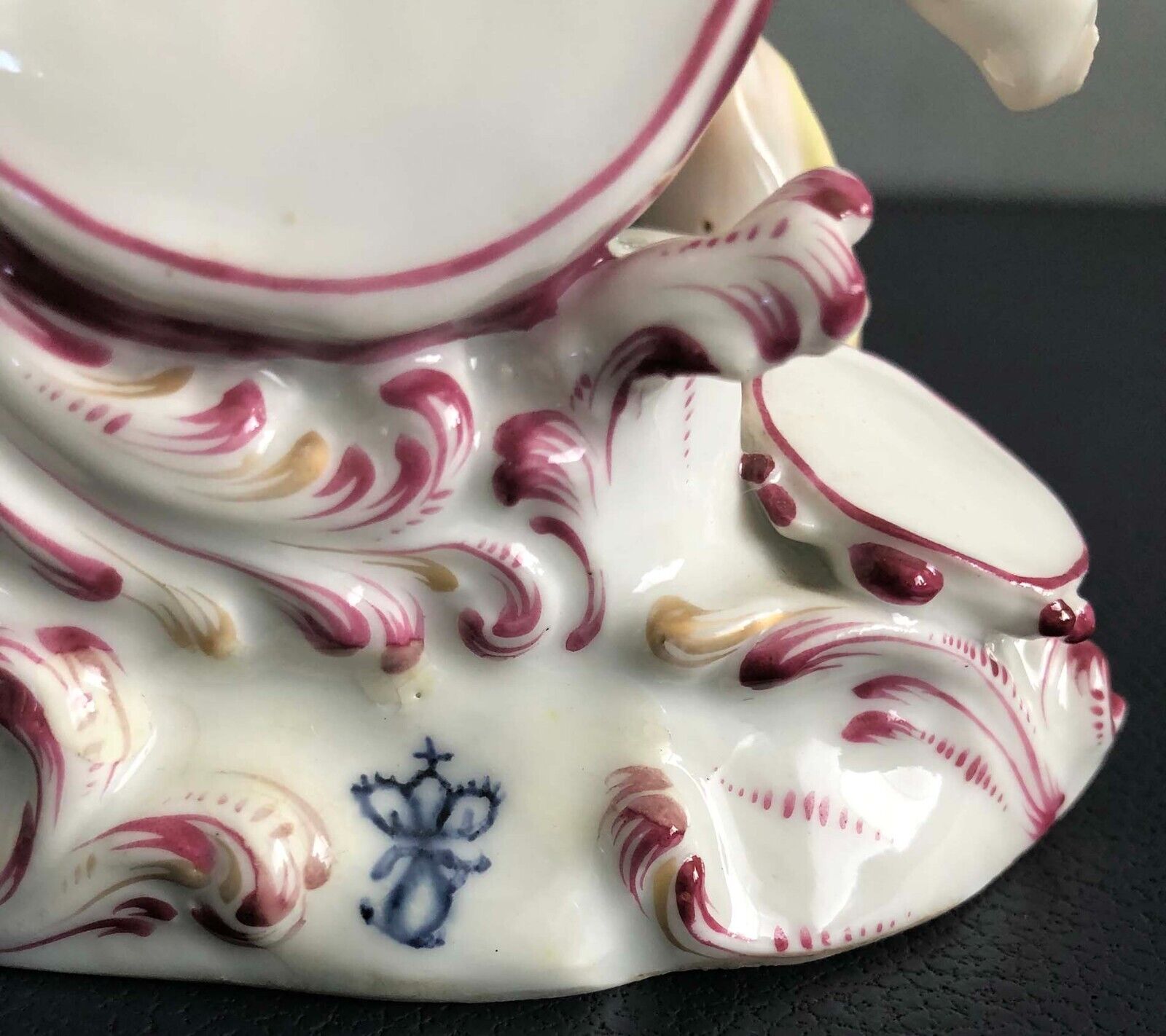 Antique German Porcelain Figurine God of Wine Bacchus Dionysus Cherub Figurine