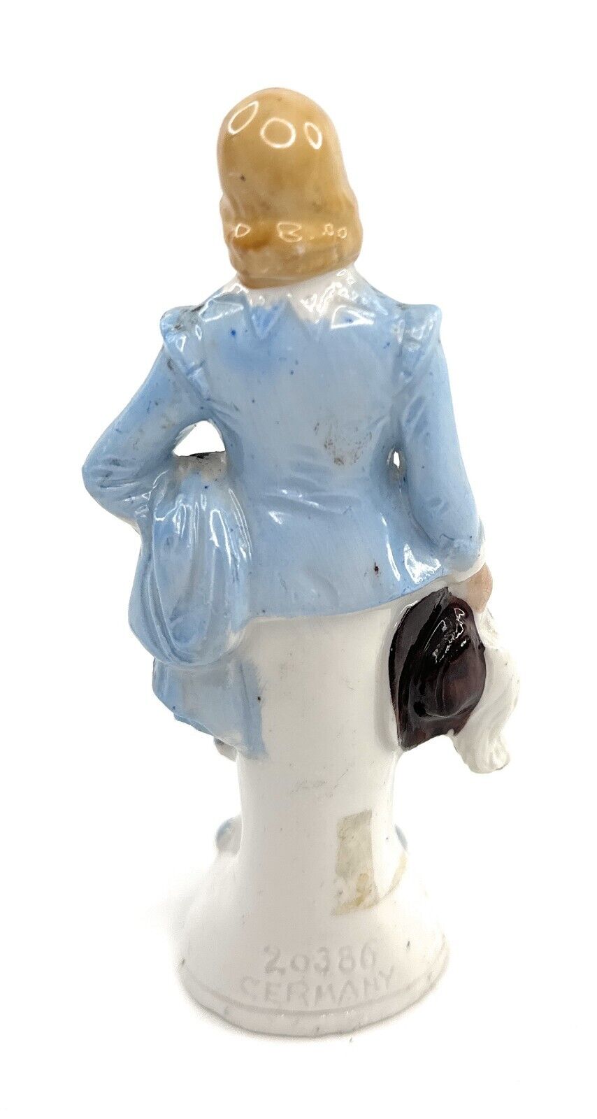 ANTIQUE EARLY 1900'S GERMAN PORCELAIN BLUE BOY FIGURINE 1700'S FASHION 20386