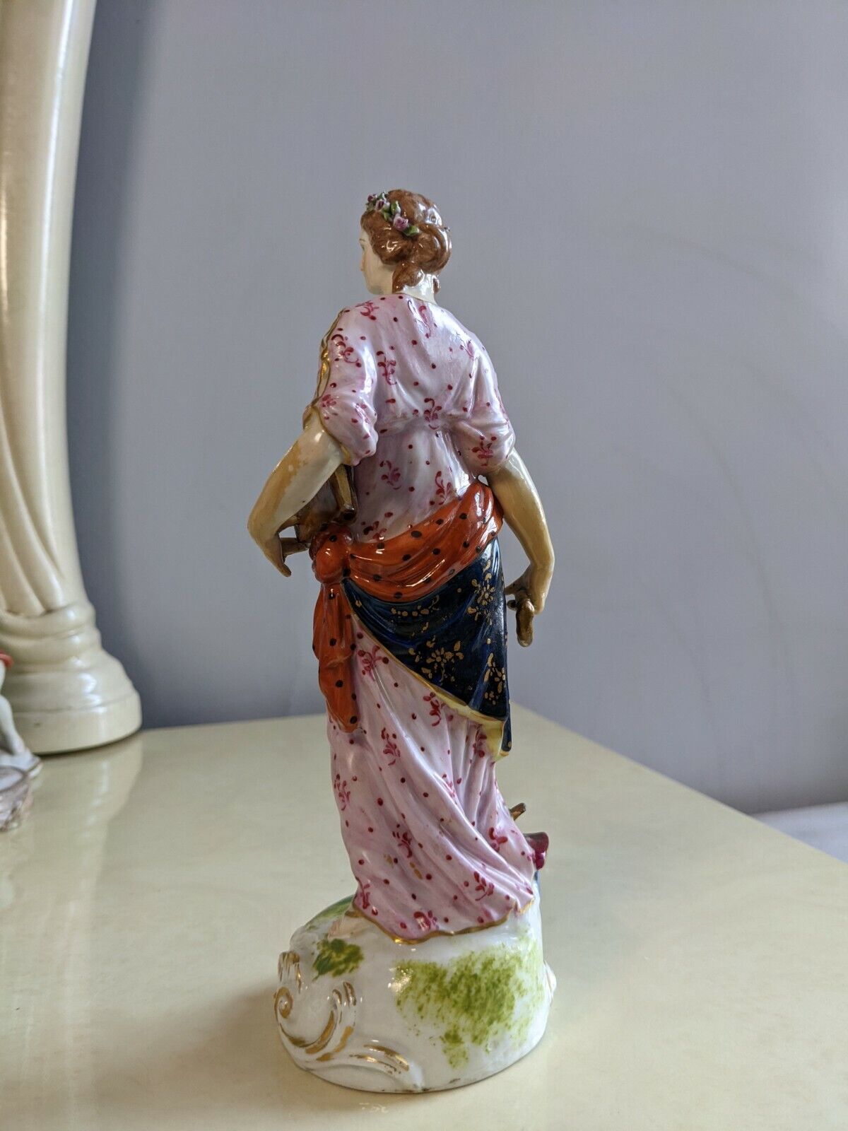 Rare 1700s Antique Derby Porcelain Figurine of Greek Muse 8.5" Rare