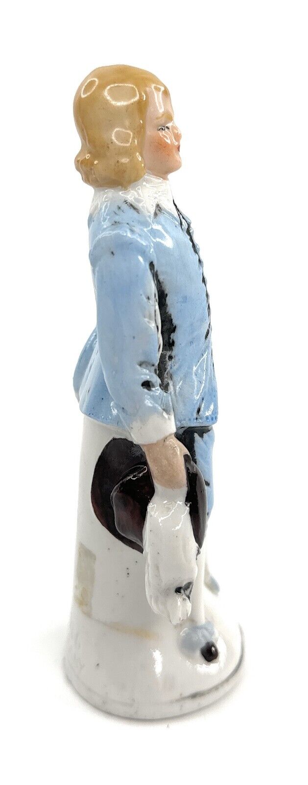 ANTIQUE EARLY 1900'S GERMAN PORCELAIN BLUE BOY FIGURINE 1700'S FASHION 20386