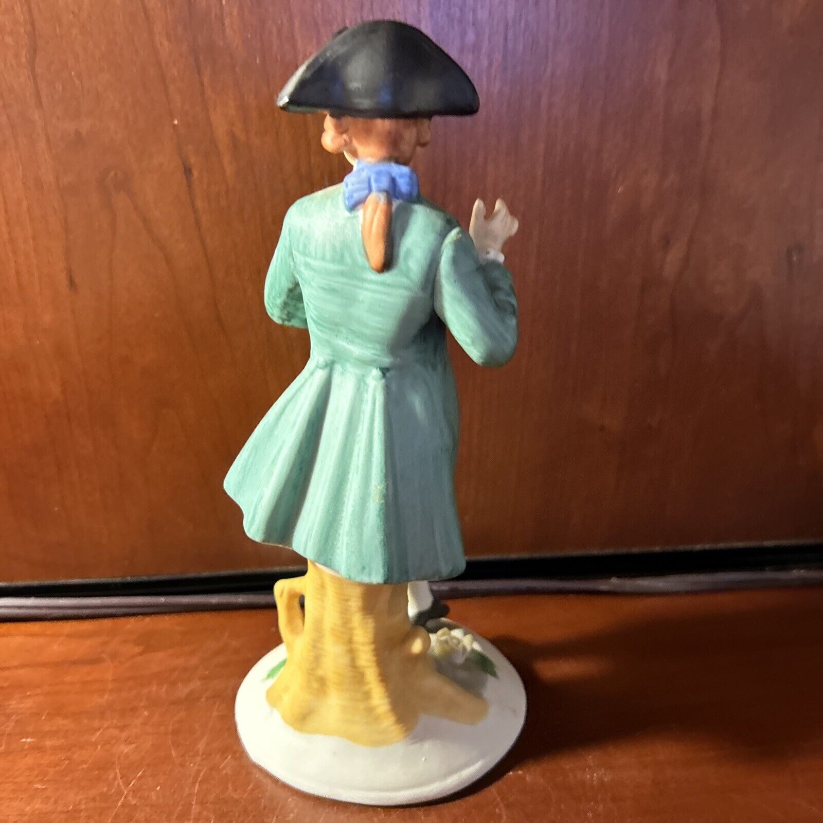 Ceramic Male Figurine In 1700s Attire Holding A Flower